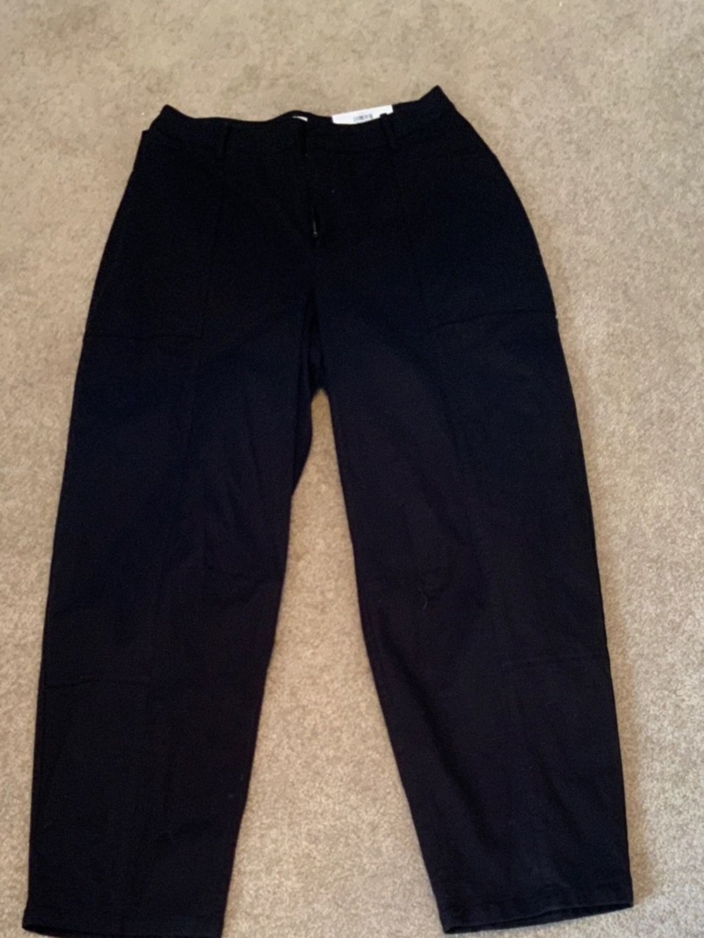 Women's Black High-Rise Straight Chinos
